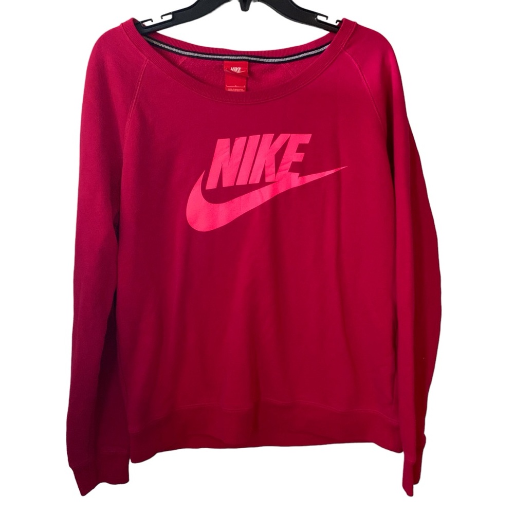 Nike Logo Barbie Pink Crew Neck Sweatshirt Large